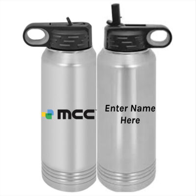 Personalized  -  Custom 30 oz. Silver Stainless Steel Vacuum Insulated Water Bottle Thumbnail