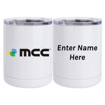 Personalized  - 10 oz White Stainless Steel Short Tumbler Thumbnail